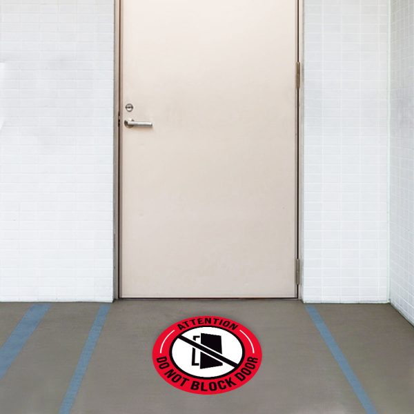 Attention Do Not Block Door Floor Decal on Sale - Image 2