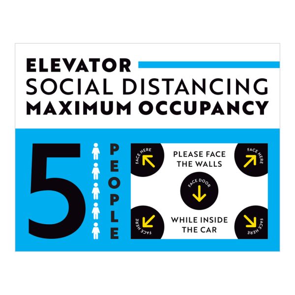 Maximum Occupancy of 5 Elevator Sign Fashion