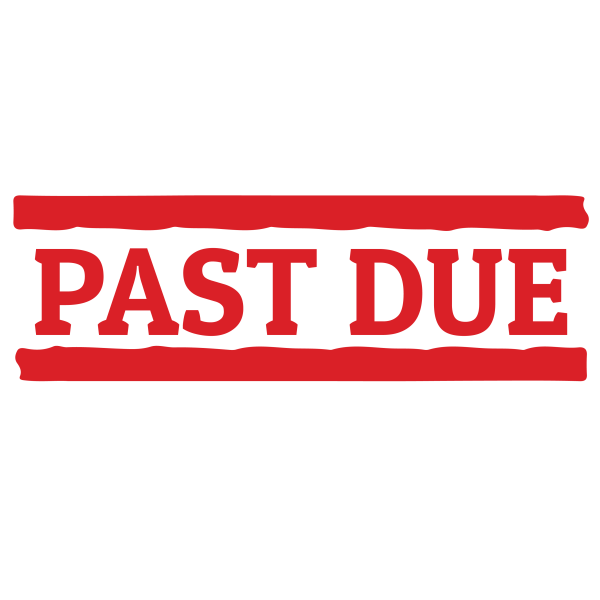 Double Line Past Due Stamp For Discount